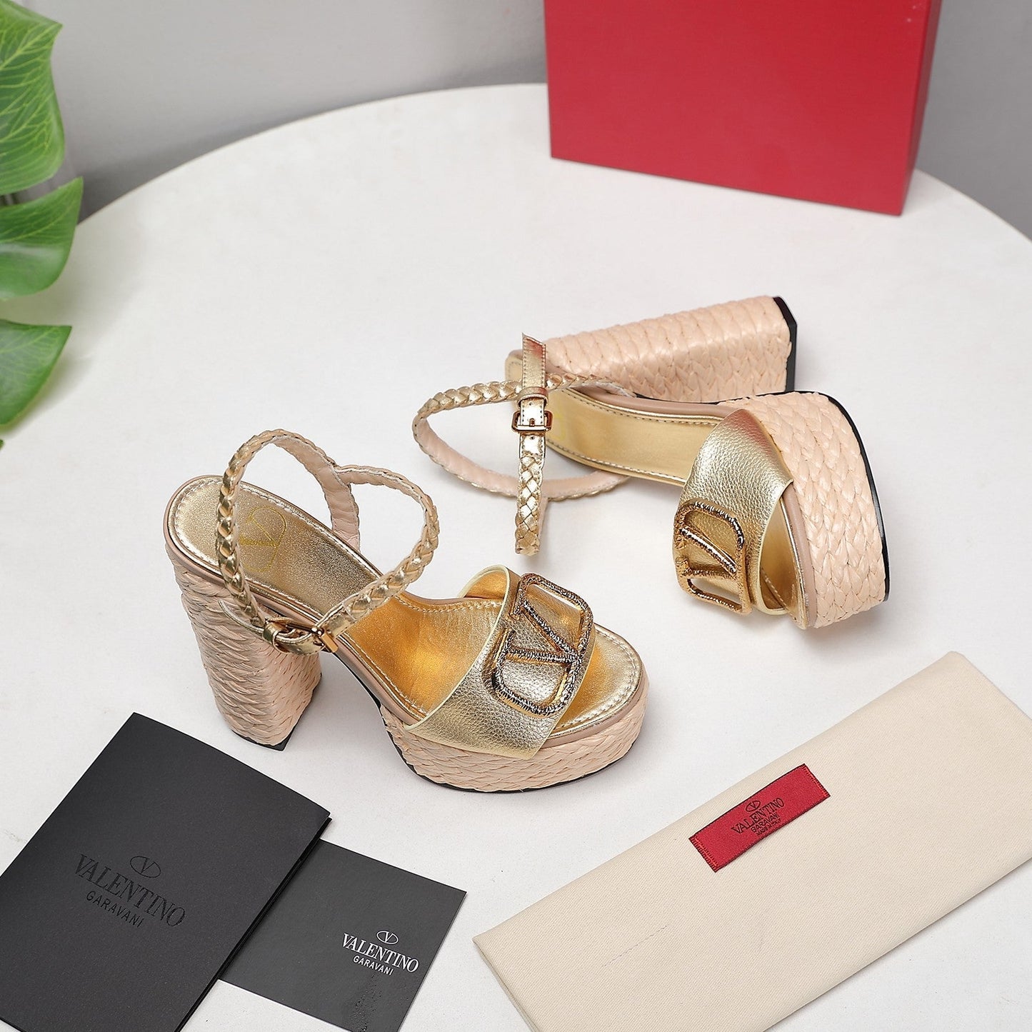 VLTN ESPADRILLE WEDGE SANDALS 25S 130 MM IN GOLD LAMBSKIN WITH GOLD HARDWARE - 35