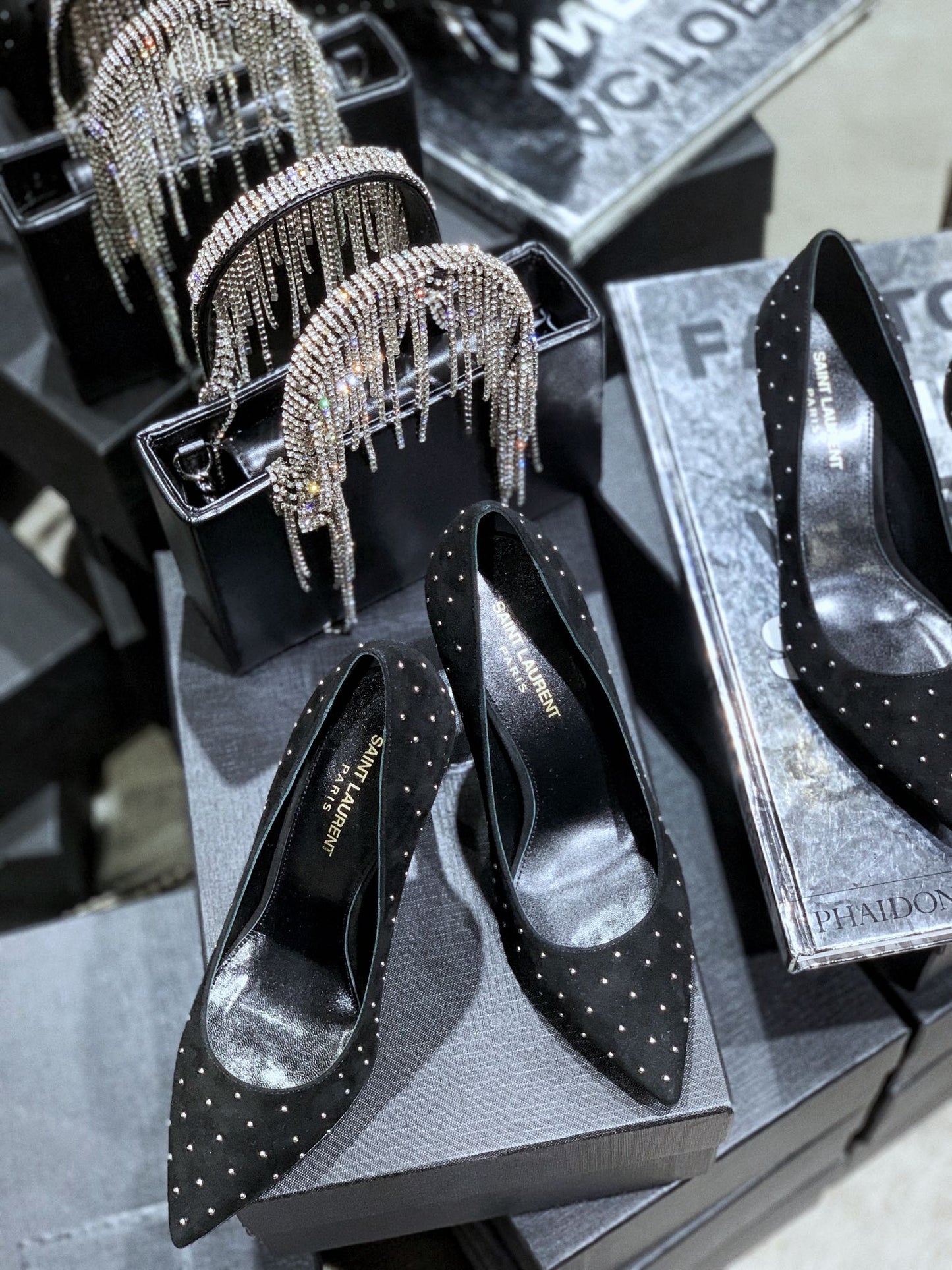 SL CHARLOTTE BEADED PUMPS BLACK SUEDE - 34