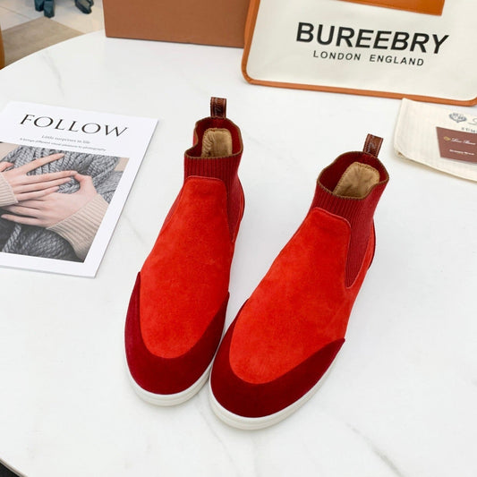 LP CHARMS ANKLE BOOTS RED ORANGE CASHMERE FABRIC - 35