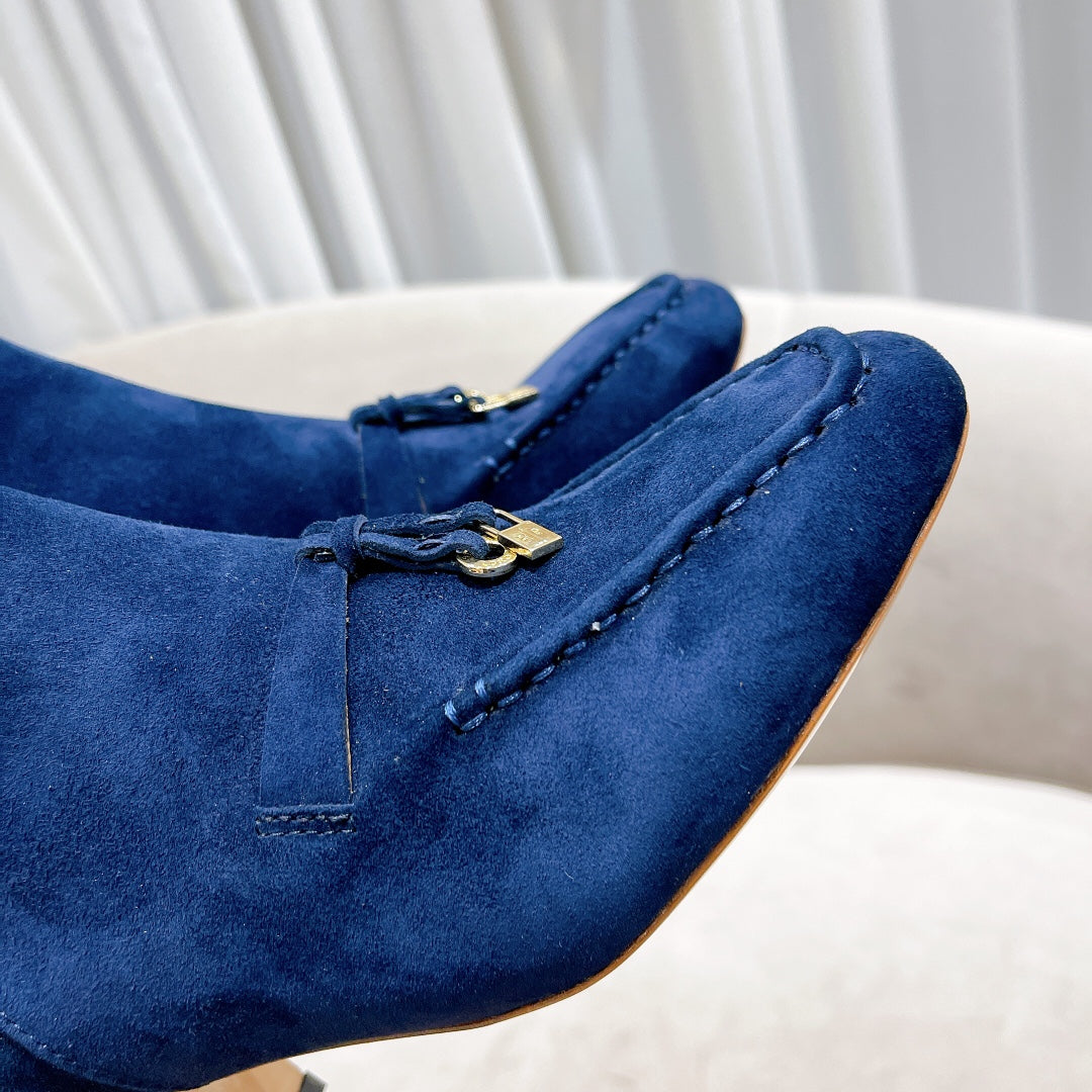 LP CHARMS ANKLE BOOTS METAL LOCK COBALT SUEDE - 35