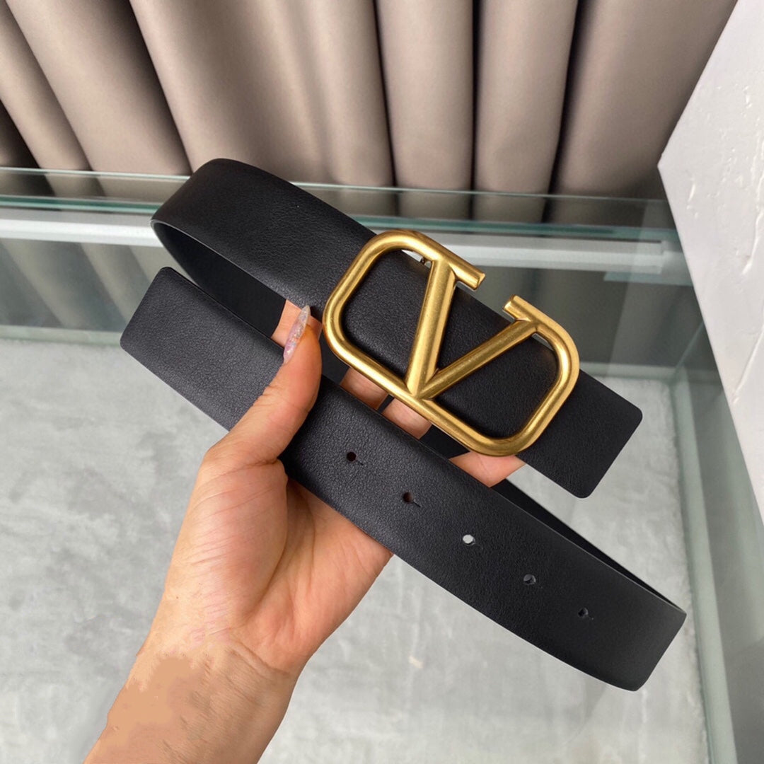 REVERSIBLE VLOGO SIGNATURE BELT IN GLOSSY ALL BLACK CALFSKIN GHW 40 MM - 30