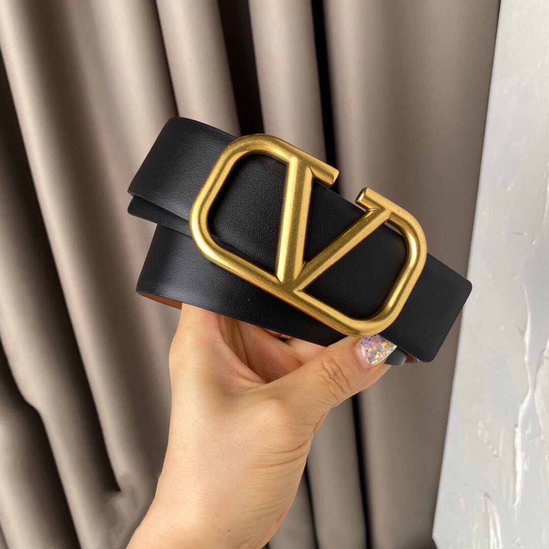REVERSIBLE VLOGO SIGNATURE BELT IN GLOSSY TAN BLACK CALFSKIN GHW 40 MM - 30