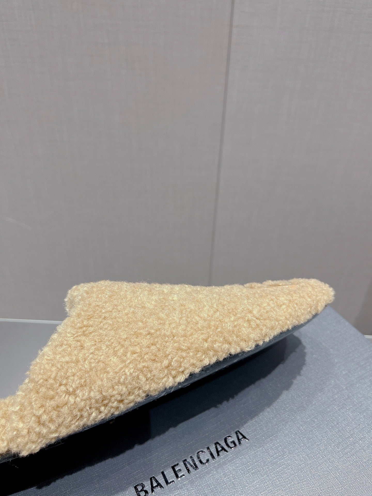BALENCIAGA 25S MULES IN BEIGE WOOL WITH LOGO - 35