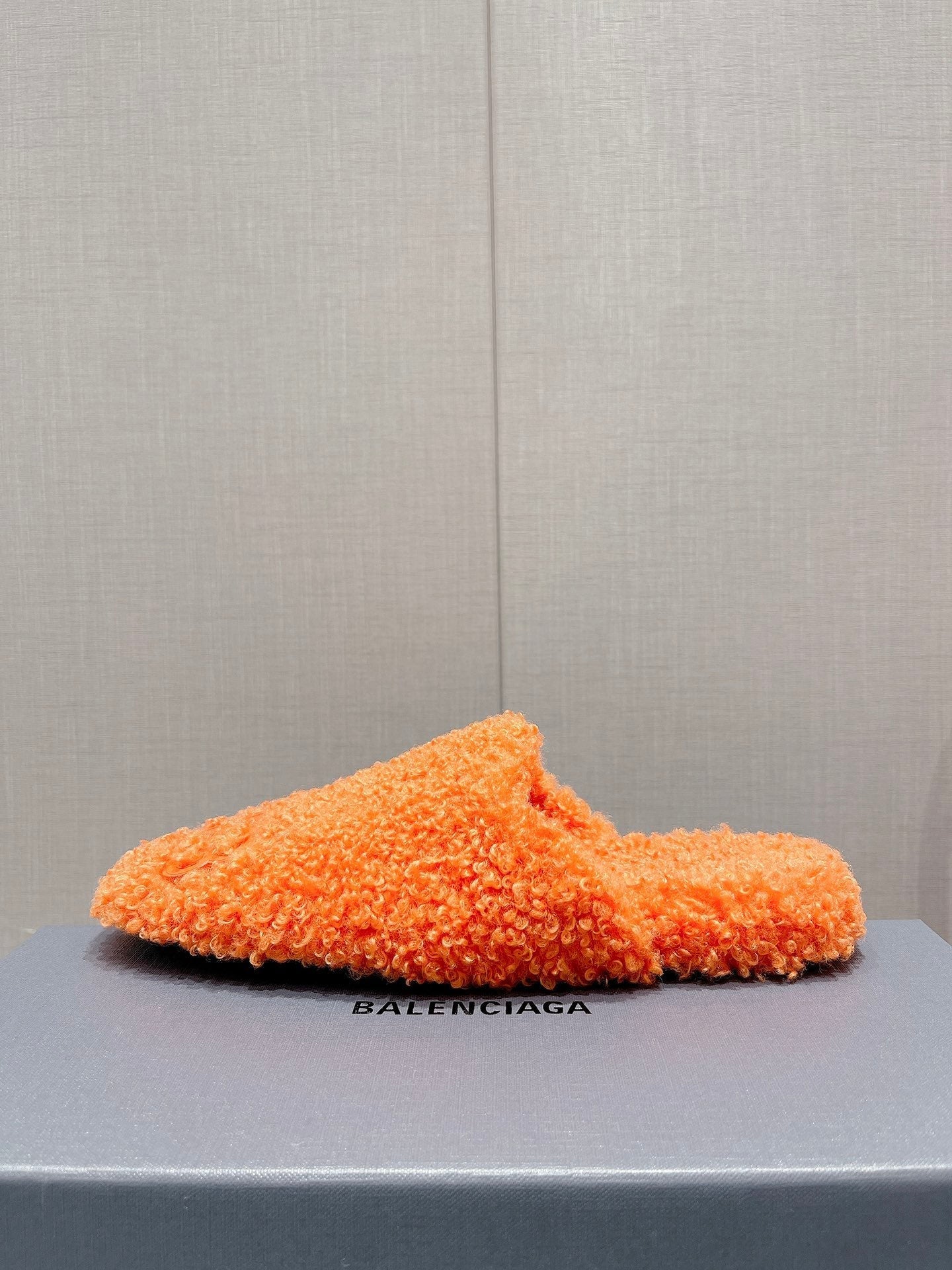 BALENCIAGA 25S MULES IN ORANGE WOOL WITH LOGO - 35