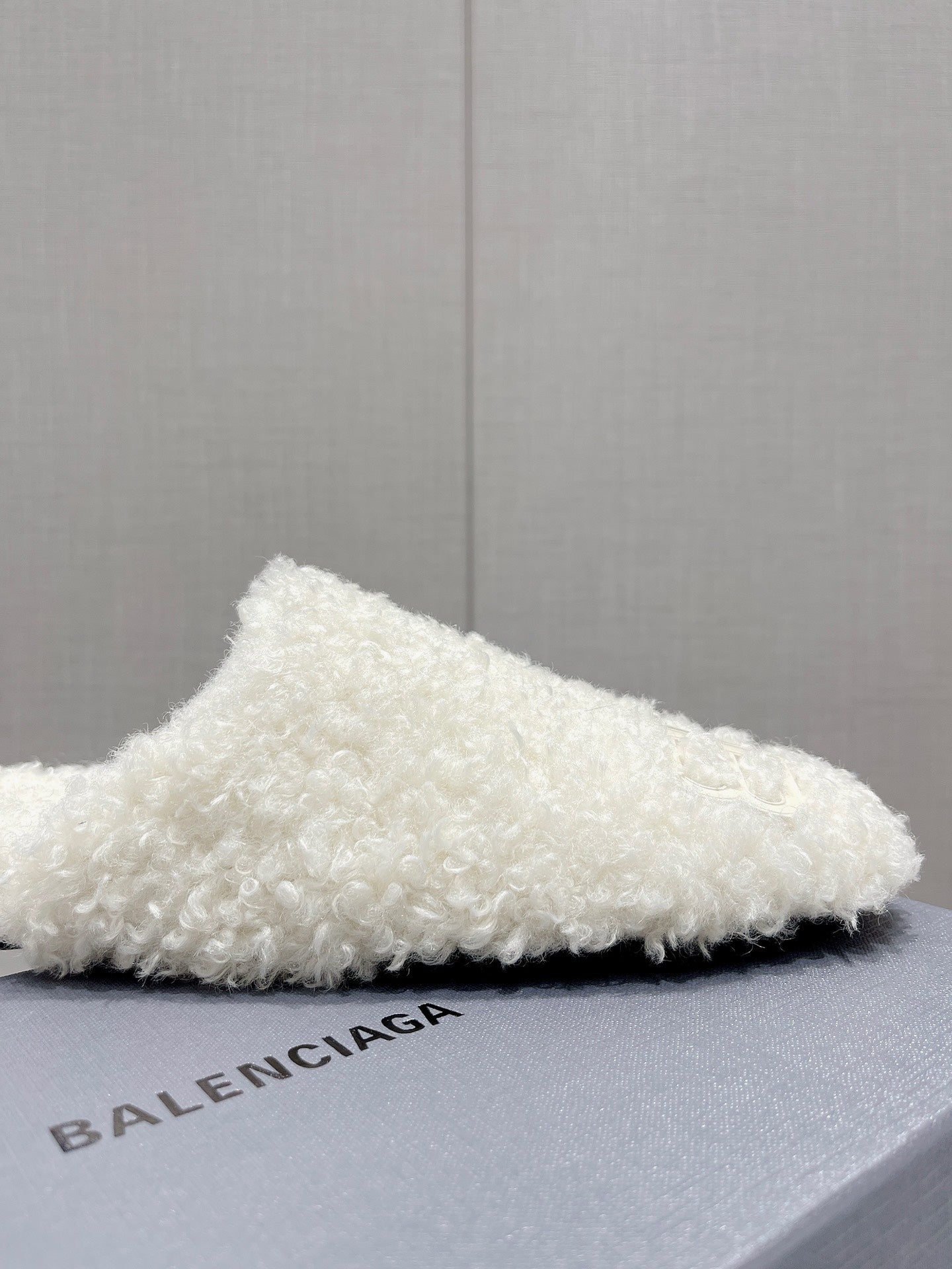 BALENCIAGA 25S MULES IN WHITE WOOL WITH LOGO - 35