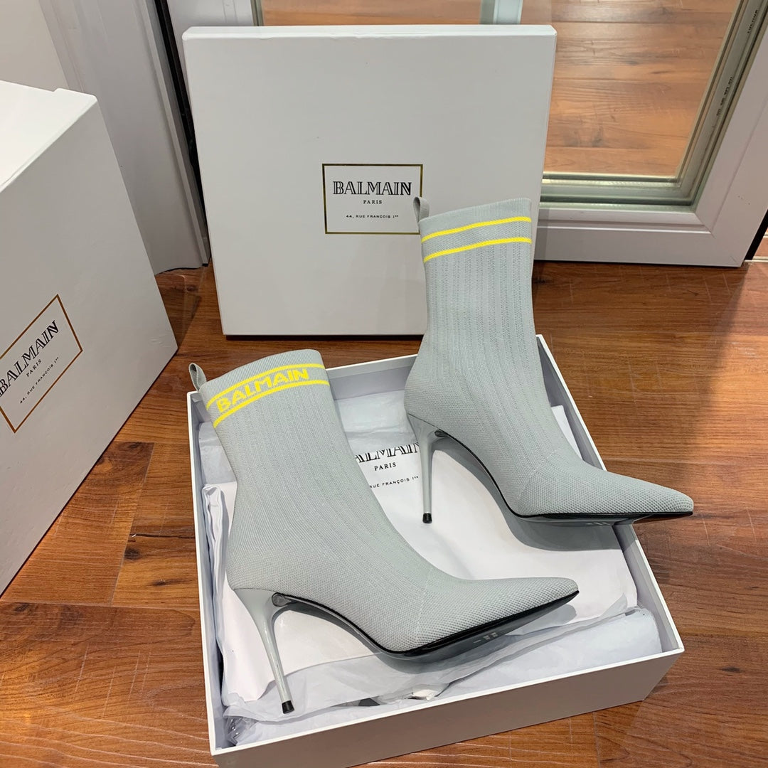 ЧЕРЕВИКИ BALMAIN 26S 105 ММ СІРІ, СТИЛЬ FLYKNIT 13