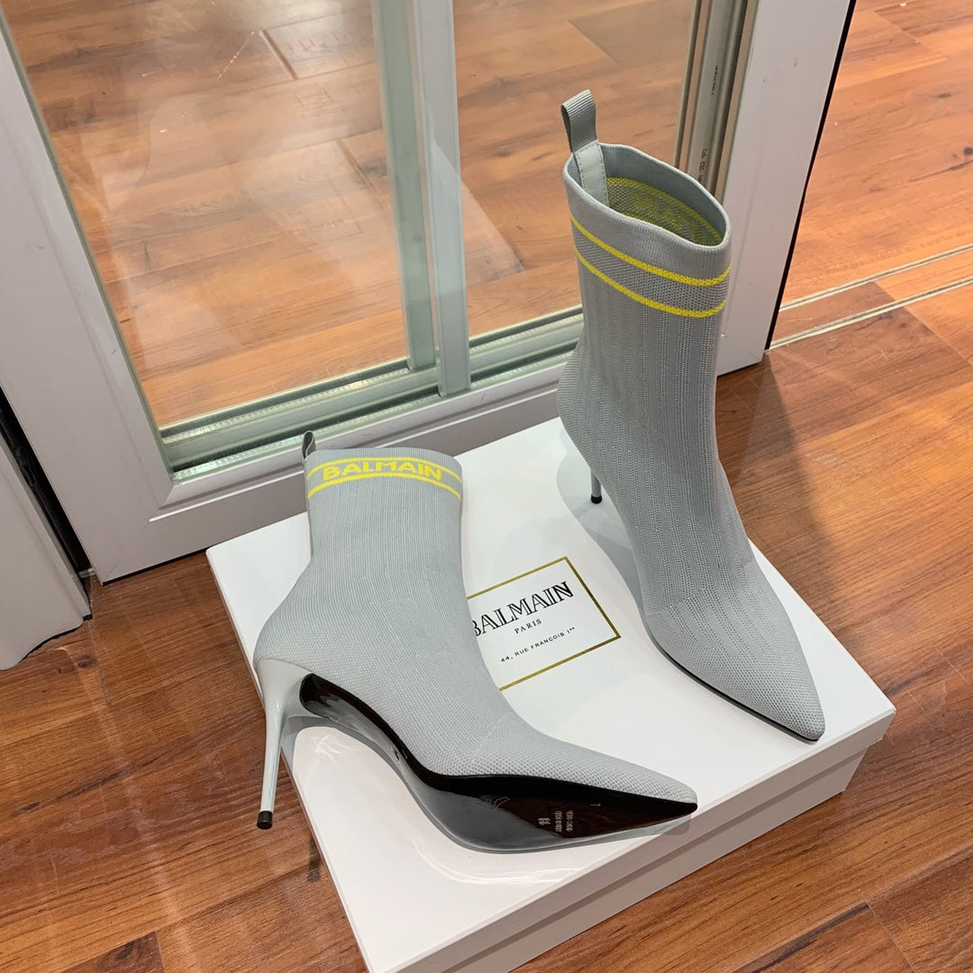 ЧЕРЕВИКИ BALMAIN 26S 105 ММ СІРІ, СТИЛЬ FLYKNIT 13