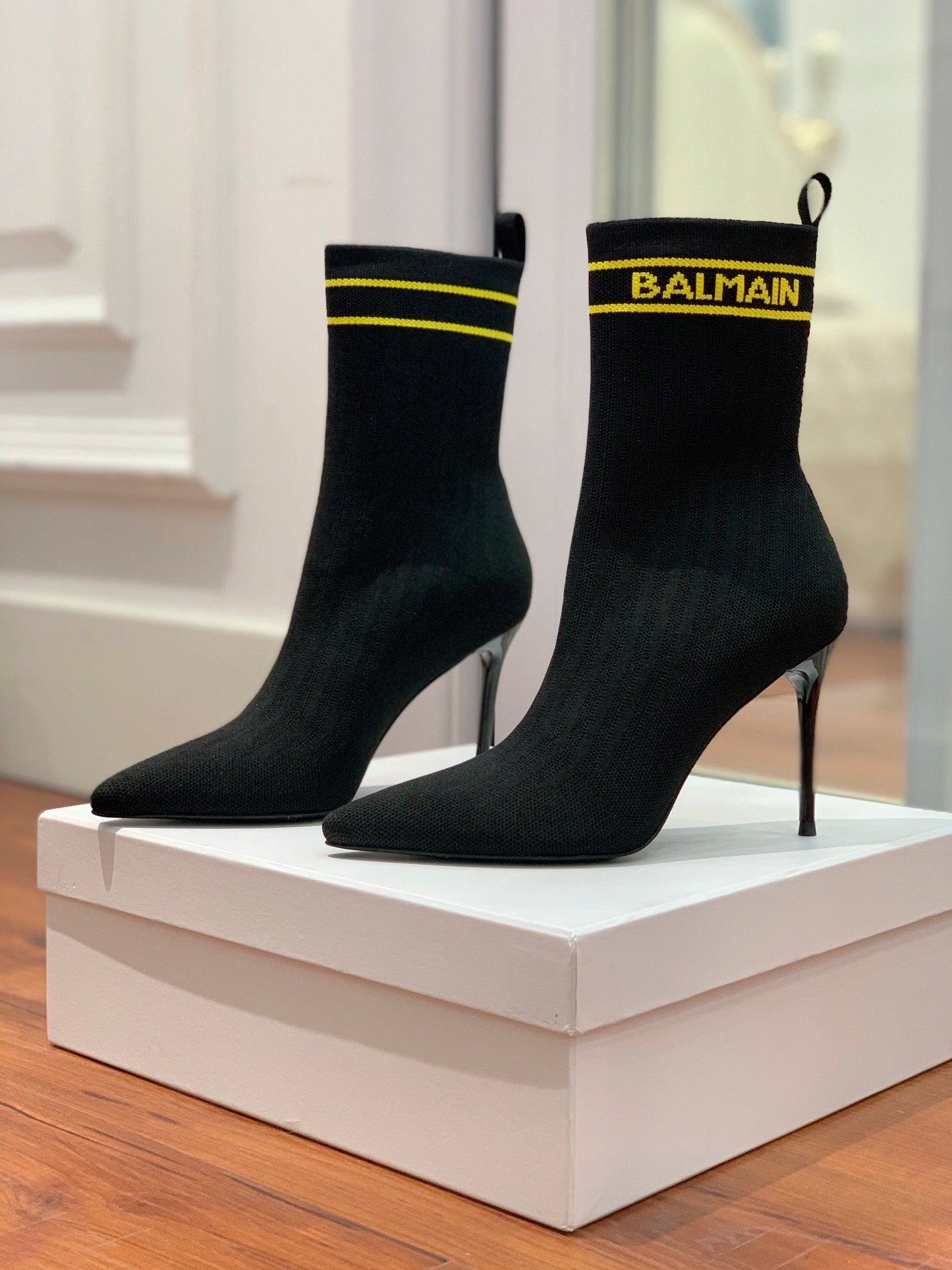 ЧЕРЕВИКИ BALMAIN 26S 105 ММ ЧОРНІ В СТИЛІ FLYKNIT СТИЛЬ 14
