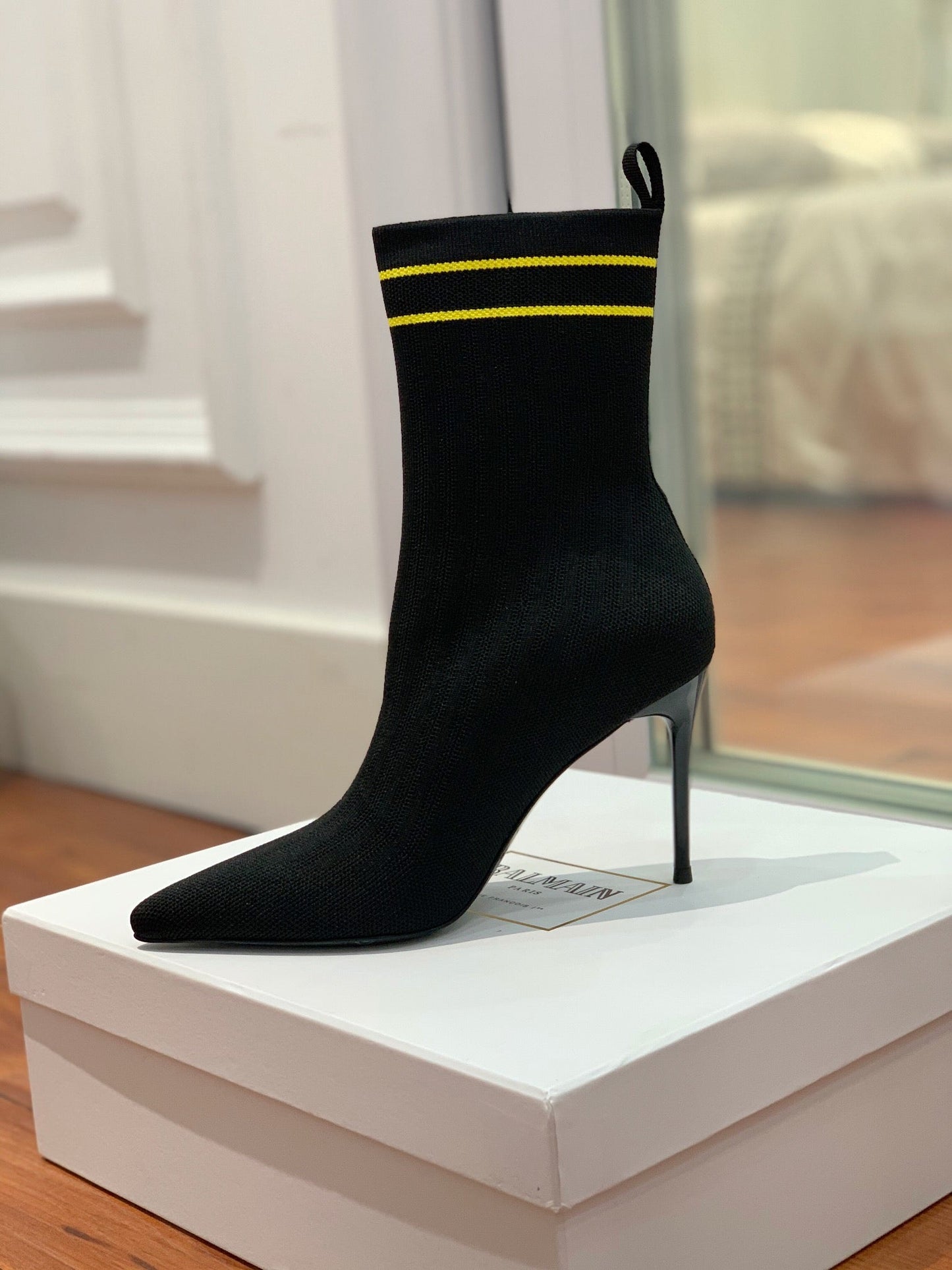ЧЕРЕВИКИ BALMAIN 26S 105 ММ ЧОРНІ В СТИЛІ FLYKNIT СТИЛЬ 14