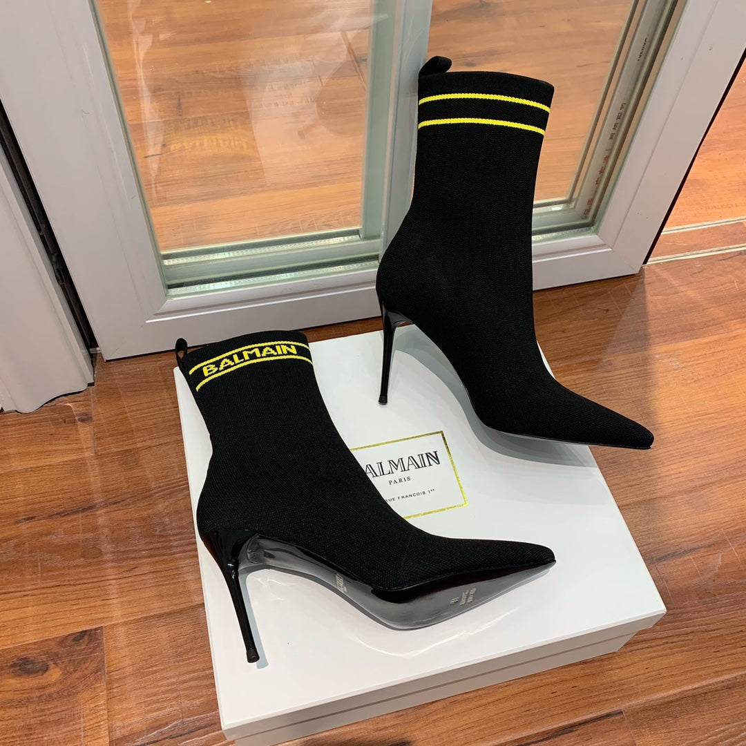 ЧЕРЕВИКИ BALMAIN 26S 105 ММ ЧОРНІ В СТИЛІ FLYKNIT СТИЛЬ 14