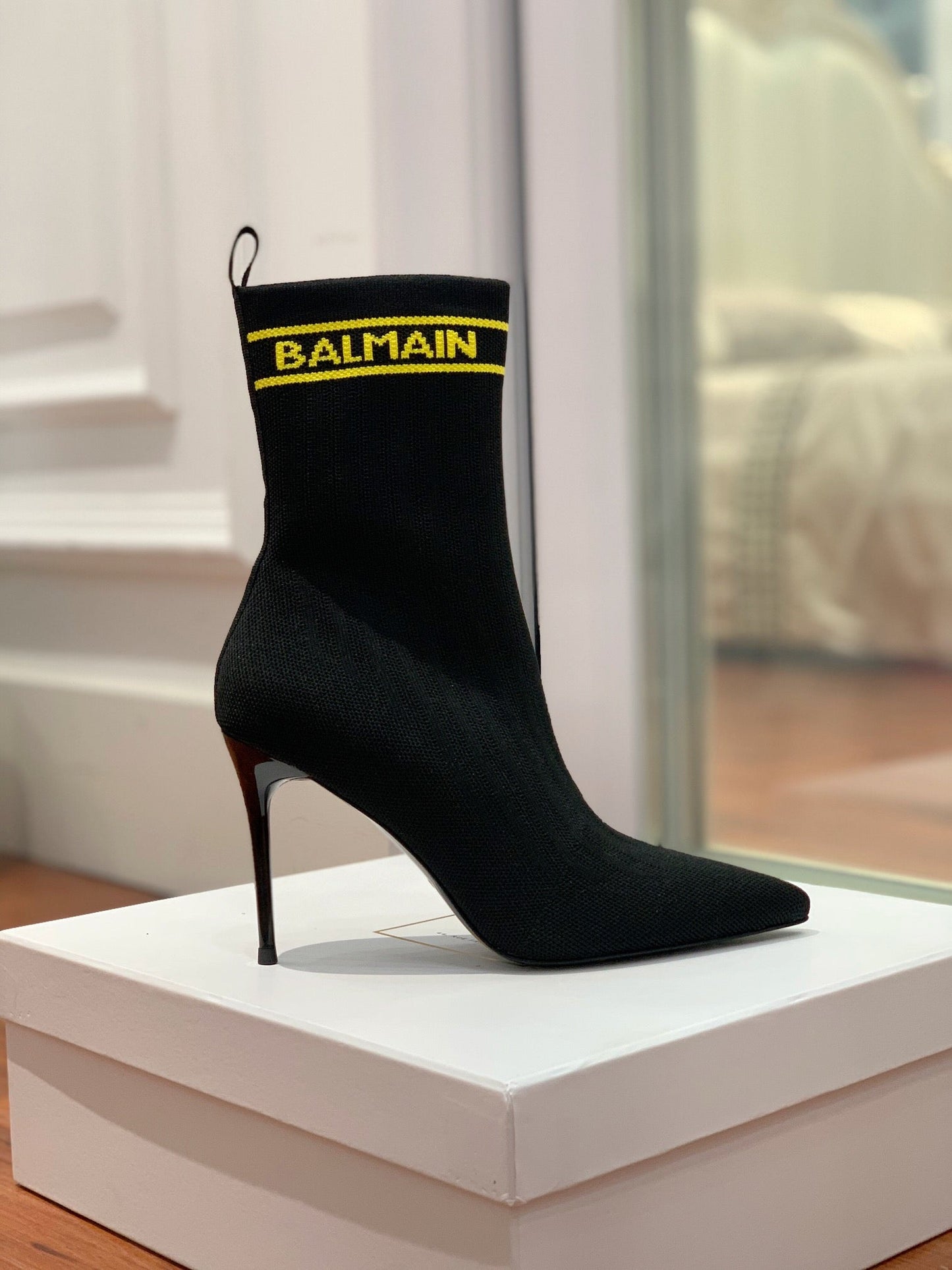 ЧЕРЕВИКИ BALMAIN 26S 105 ММ ЧОРНІ В СТИЛІ FLYKNIT СТИЛЬ 14