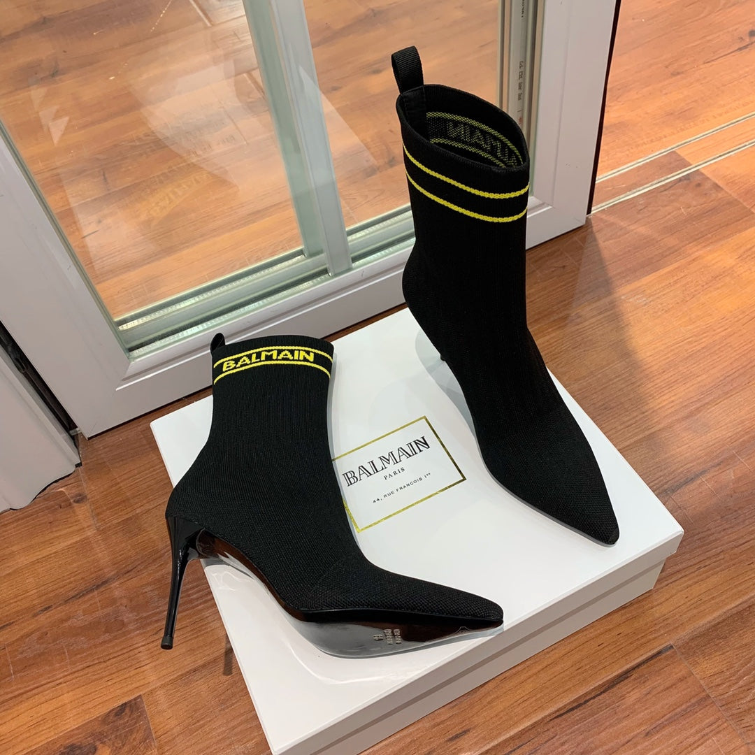 ЧЕРЕВИКИ BALMAIN 26S 105 ММ ЧОРНІ В СТИЛІ FLYKNIT СТИЛЬ 14