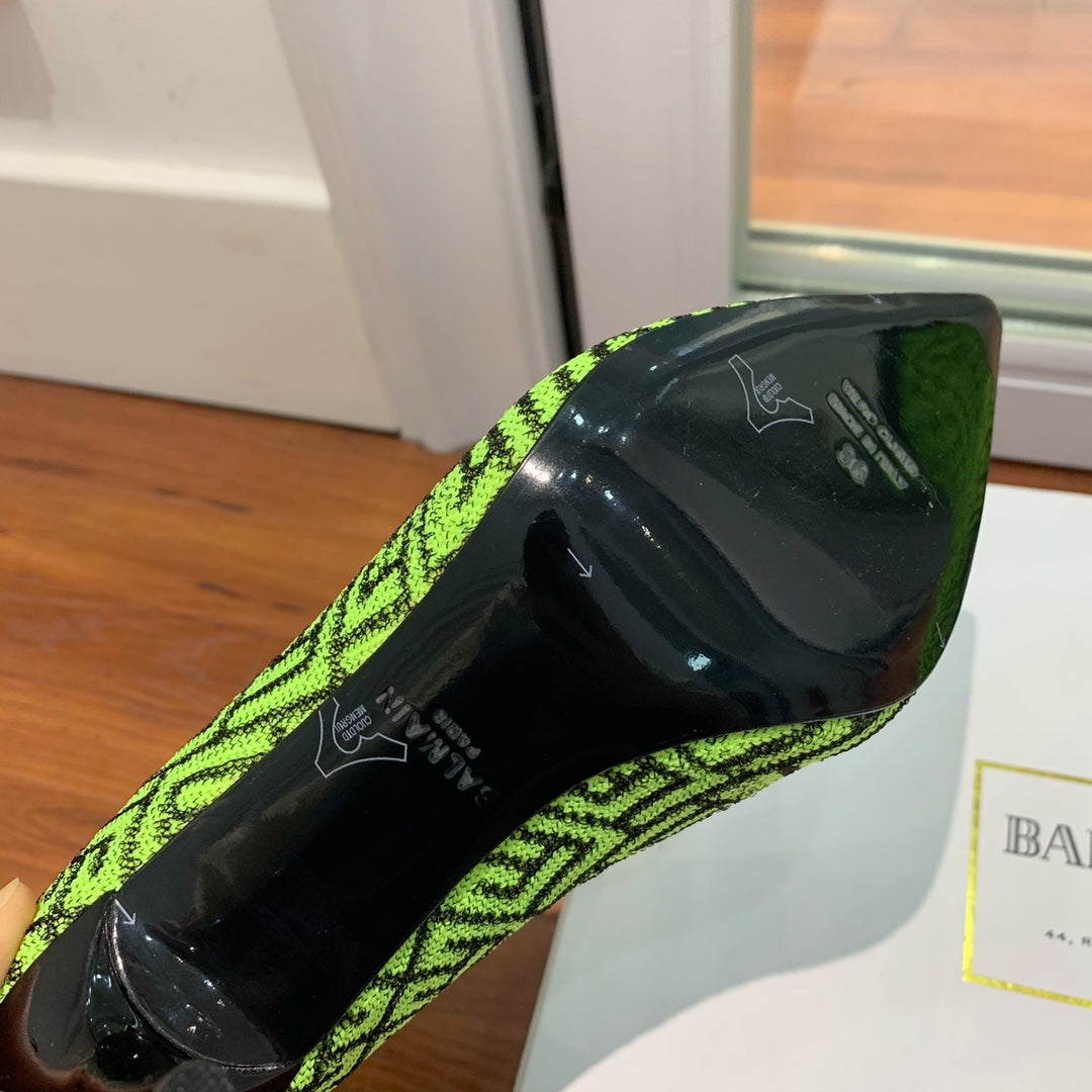 Черевики BALMAIN 26S 105 ММ З ЗЕЛЕНОГО МАТЕРІАЛУ В СТИЛІ FLYKNIT СТИЛЬ 20