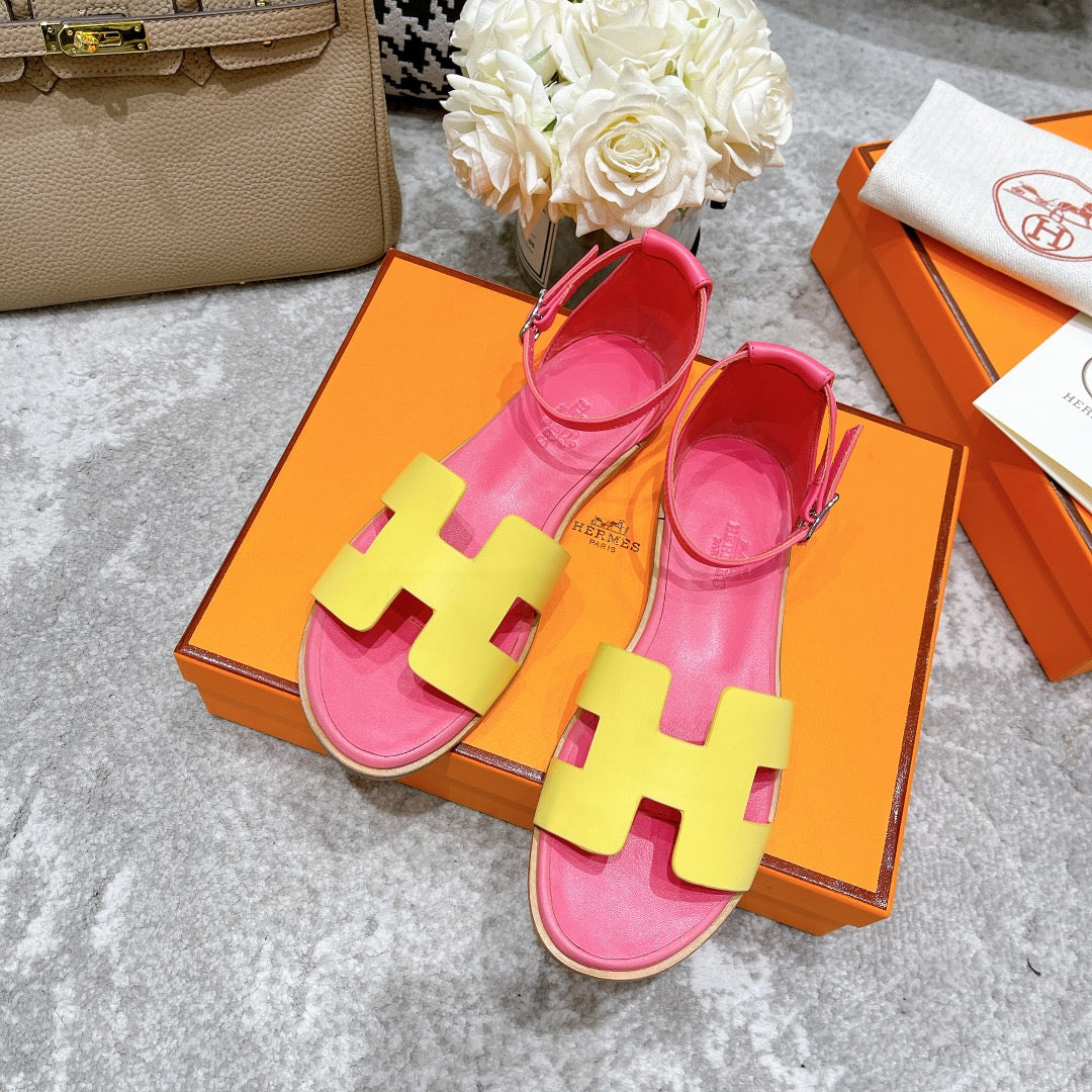 SANTORINI SANDAL PINK MIX LEMON CALFSKIN - 34