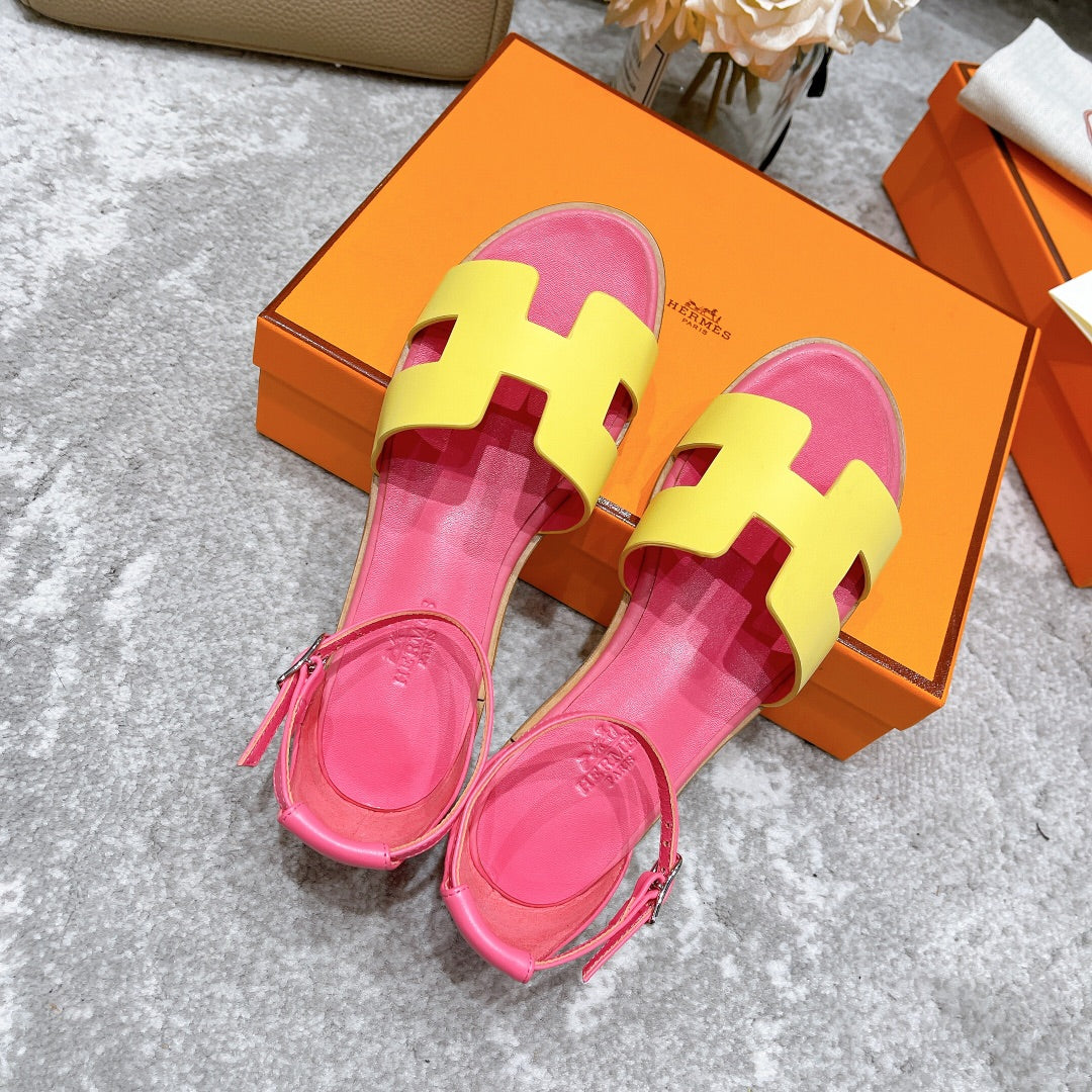 SANTORINI SANDAL PINK MIX LEMON CALFSKIN - 34
