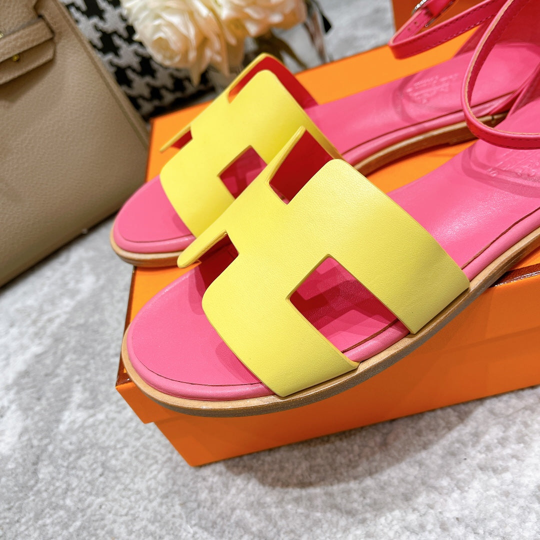 SANTORINI SANDAL PINK MIX LEMON CALFSKIN - 34