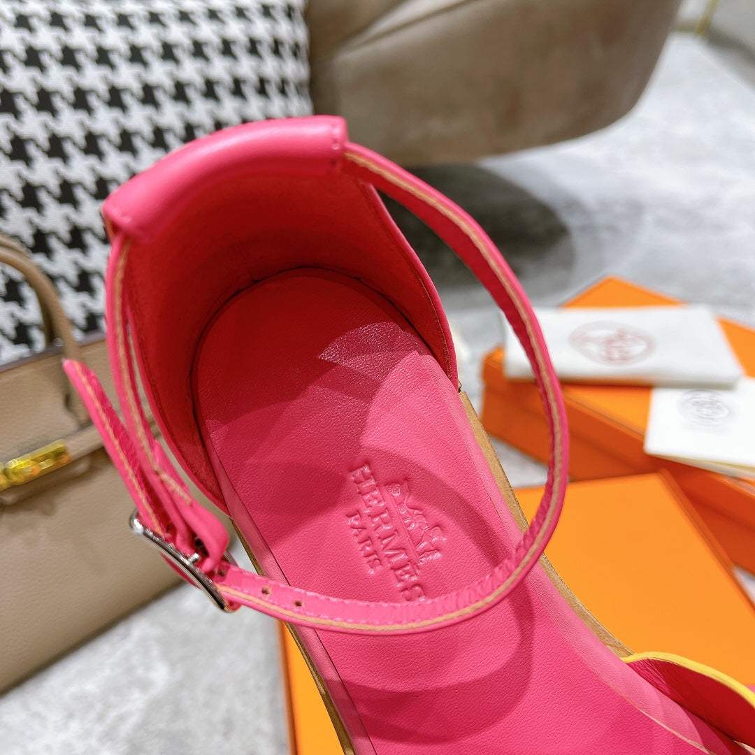 SANTORINI SANDAL PINK MIX LEMON CALFSKIN - 34