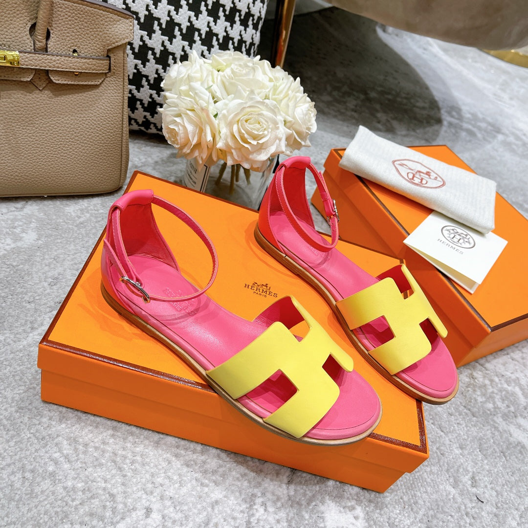SANTORINI SANDAL PINK MIX LEMON CALFSKIN - 34