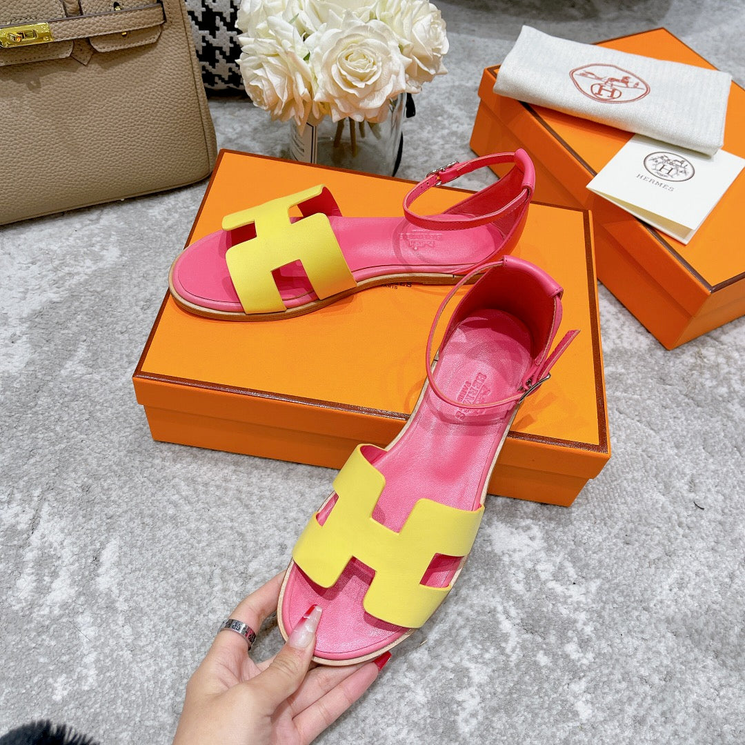 SANTORINI SANDAL PINK MIX LEMON CALFSKIN - 34