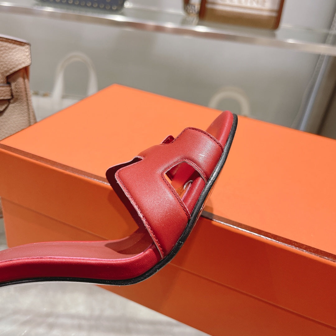 PREMIERE 115 SANDAL IN CHERRY RED CALFSKIN - 35