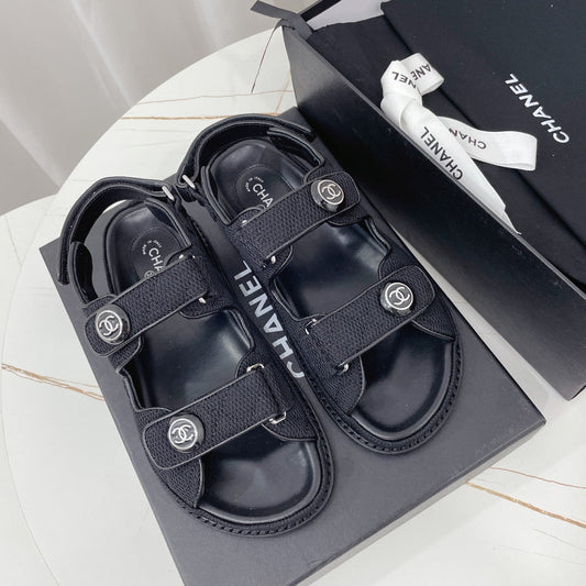 БОСОНІЖКИ CHANEL 26S З ЧОРНОЇ ТКАНИНИ