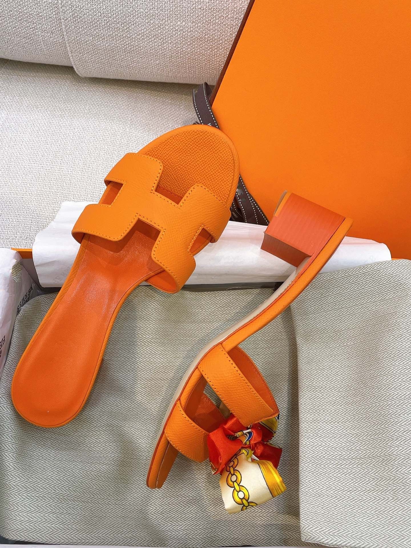 0asis Sandal Epsom Calfskin Orange - 35