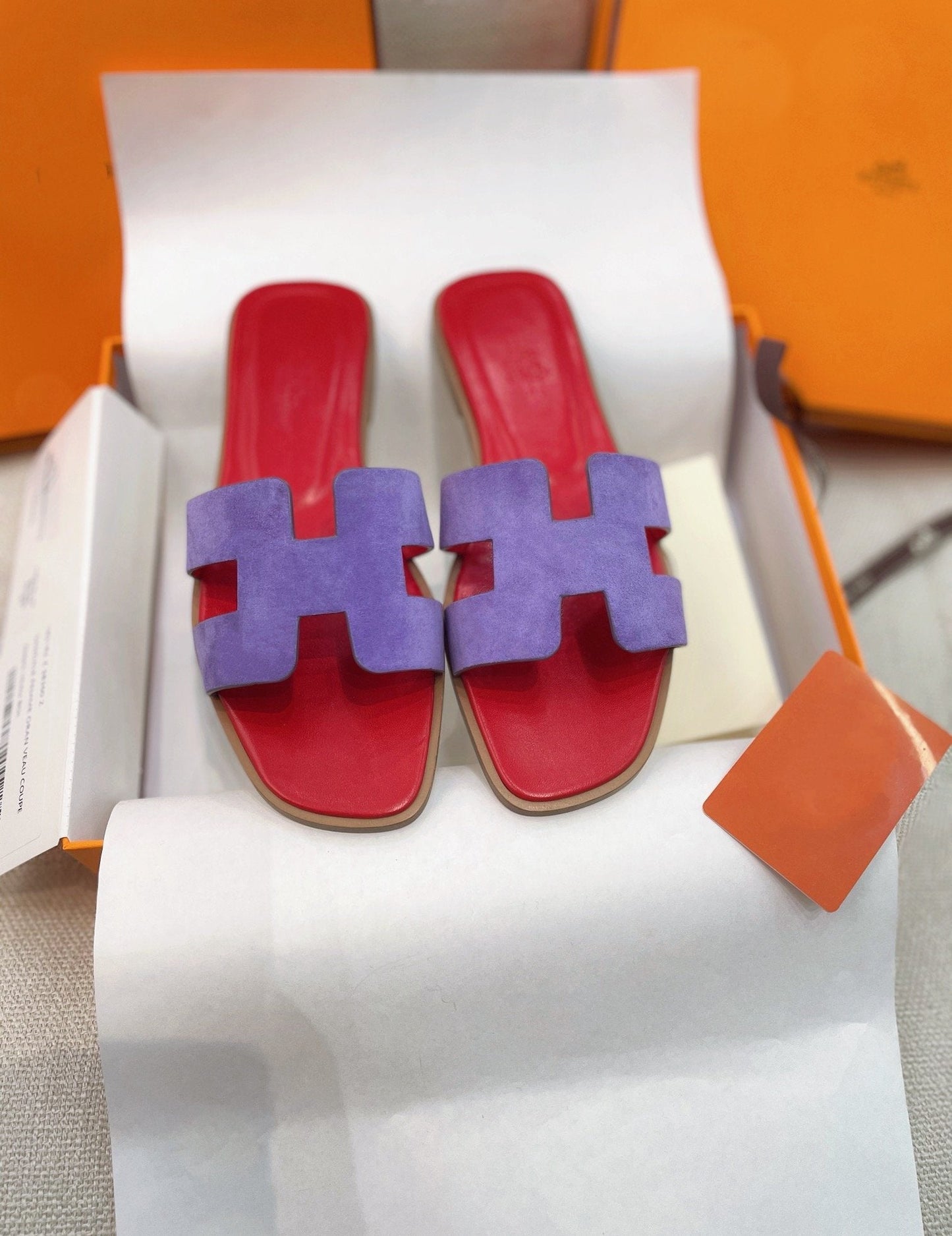 0ran Sandal Red/Violet Suede - 35
