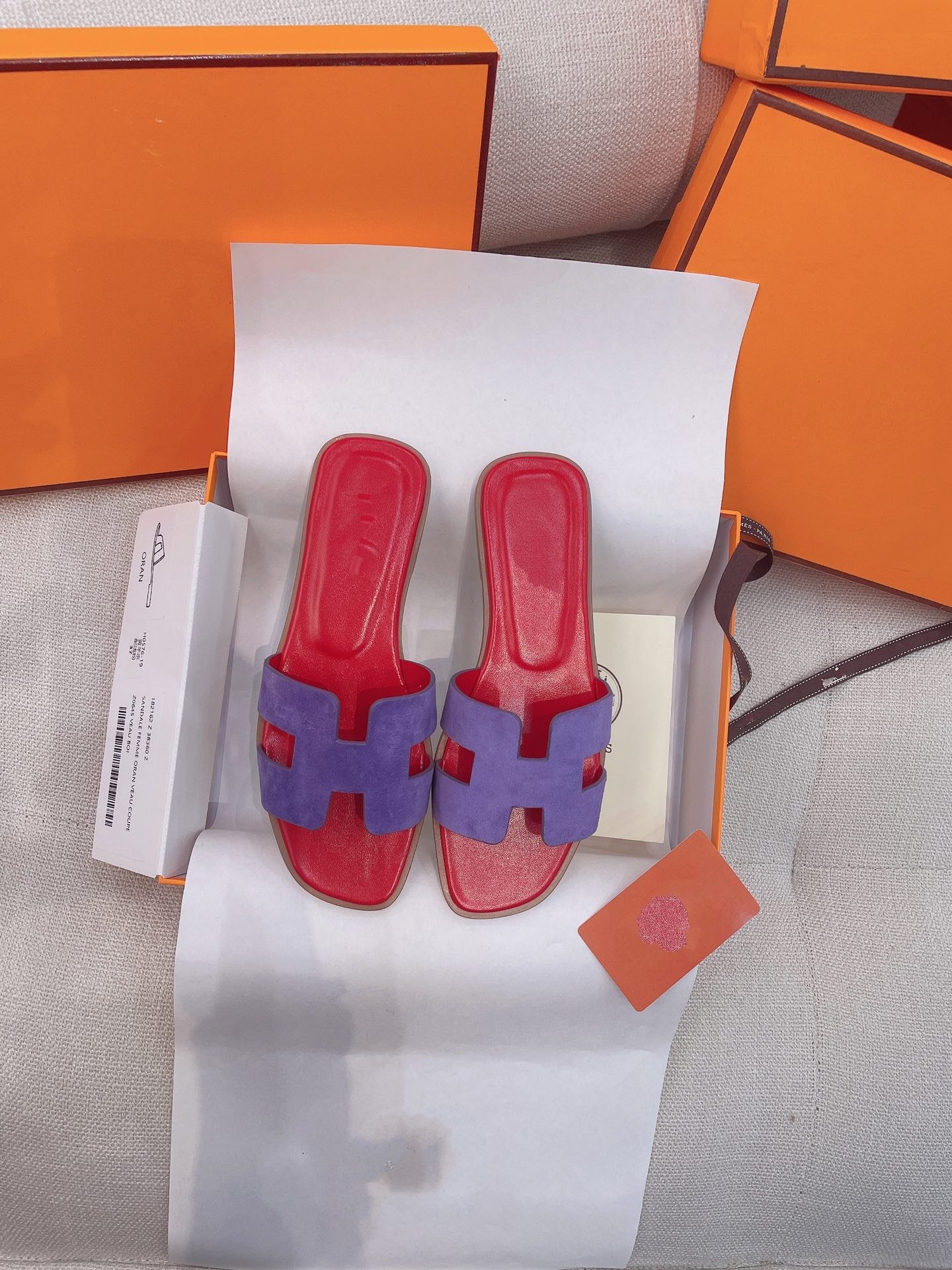 0ran Sandal Red/Violet Suede - 35