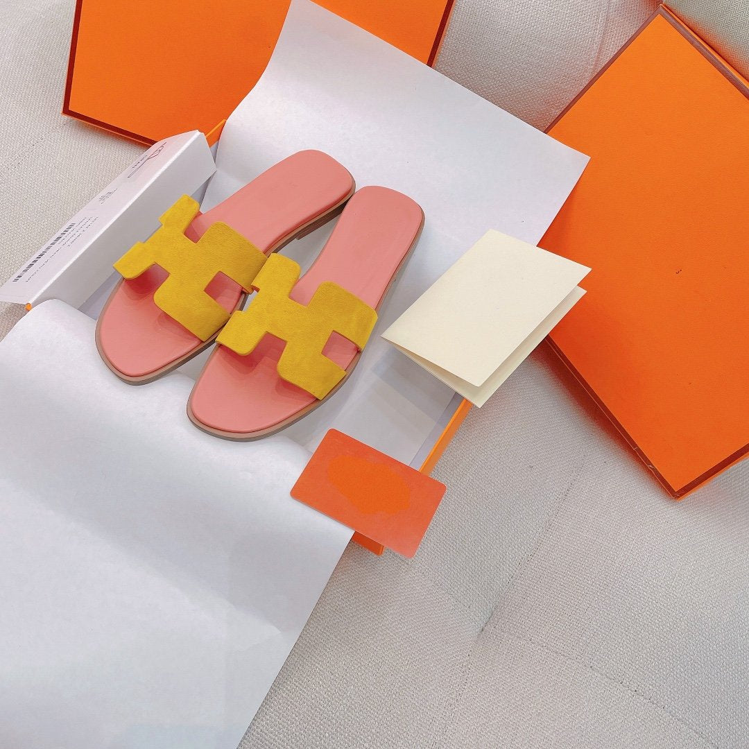 0ran Sandal Light Pink/Yellow Suede - 35