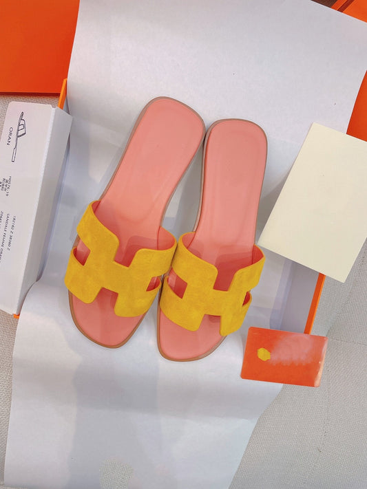 0ran Sandal Light Pink/Yellow Suede - 35