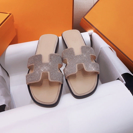 0ran Sandal Caviar Light Brown Leather - 35