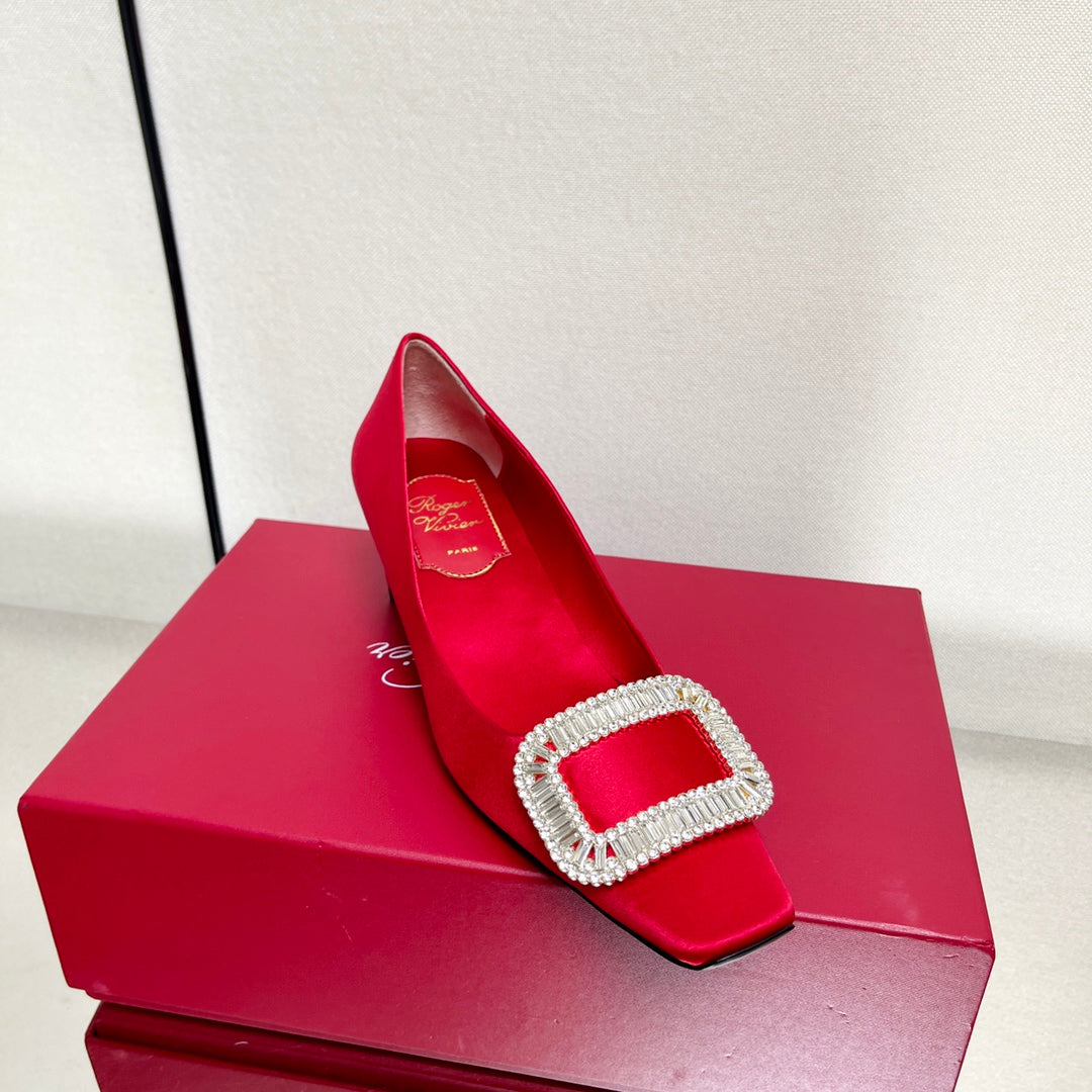 BELLE VIVIER PUMPS IN RED SILK - 34