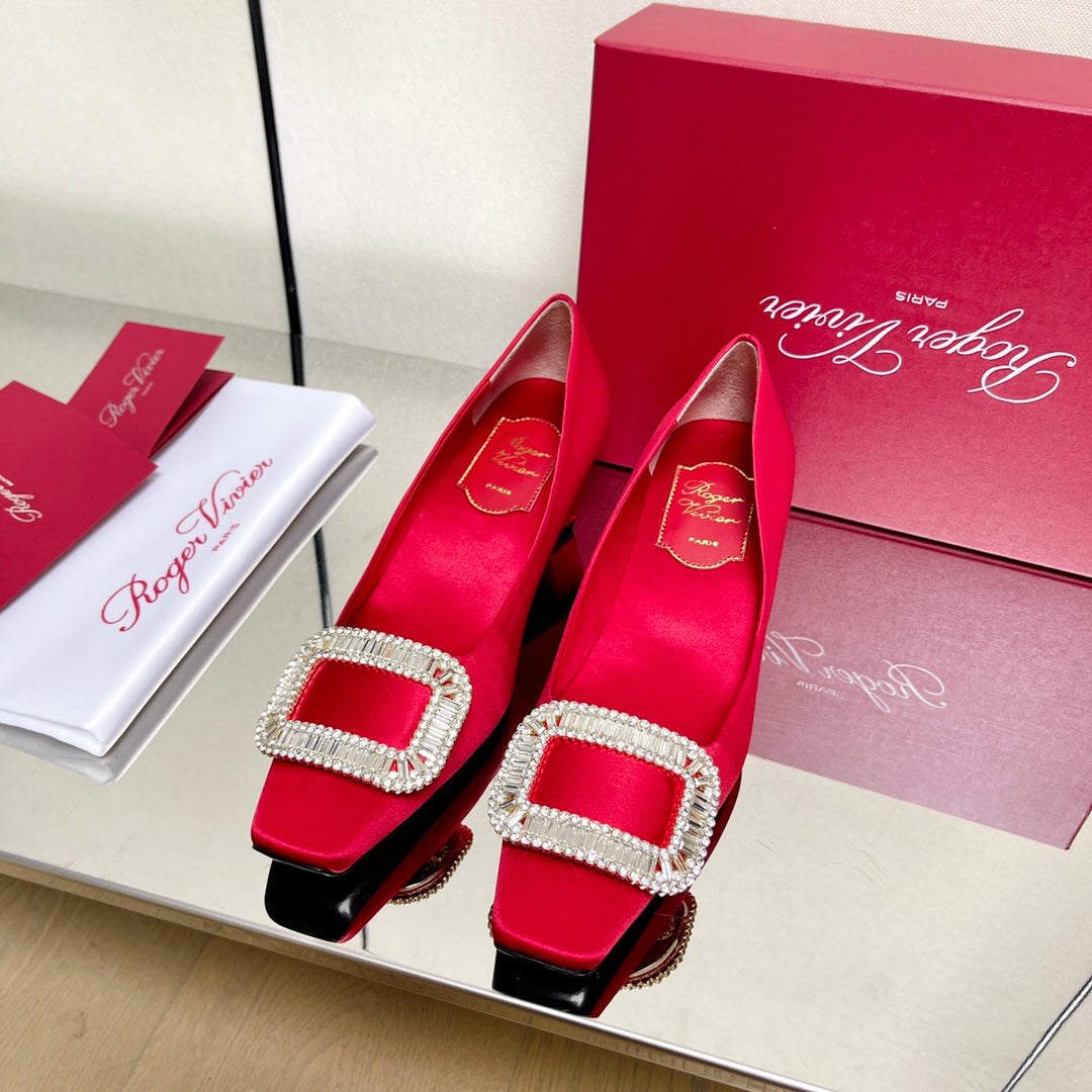 BELLE VIVIER PUMPS IN RED SILK - 34