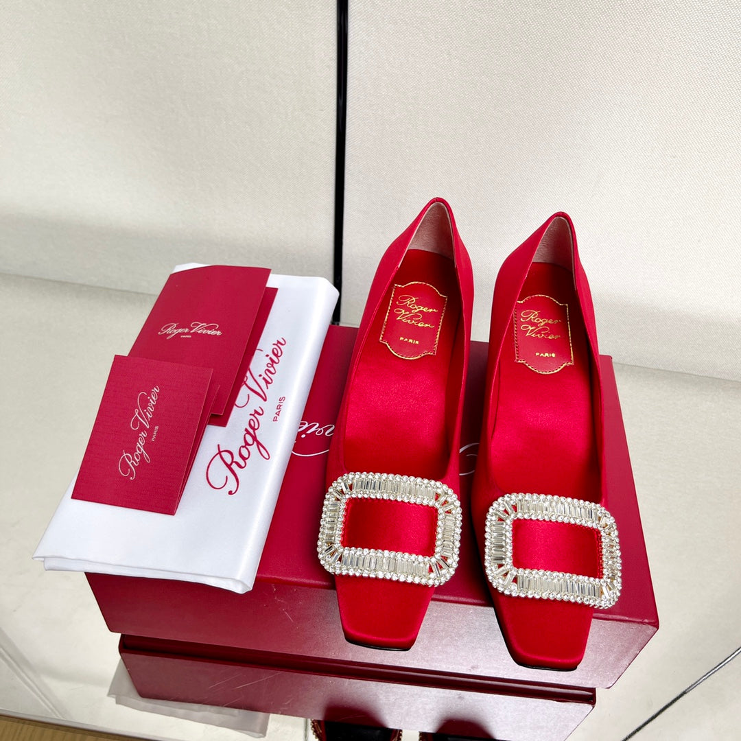 BELLE VIVIER PUMPS IN RED SILK - 34