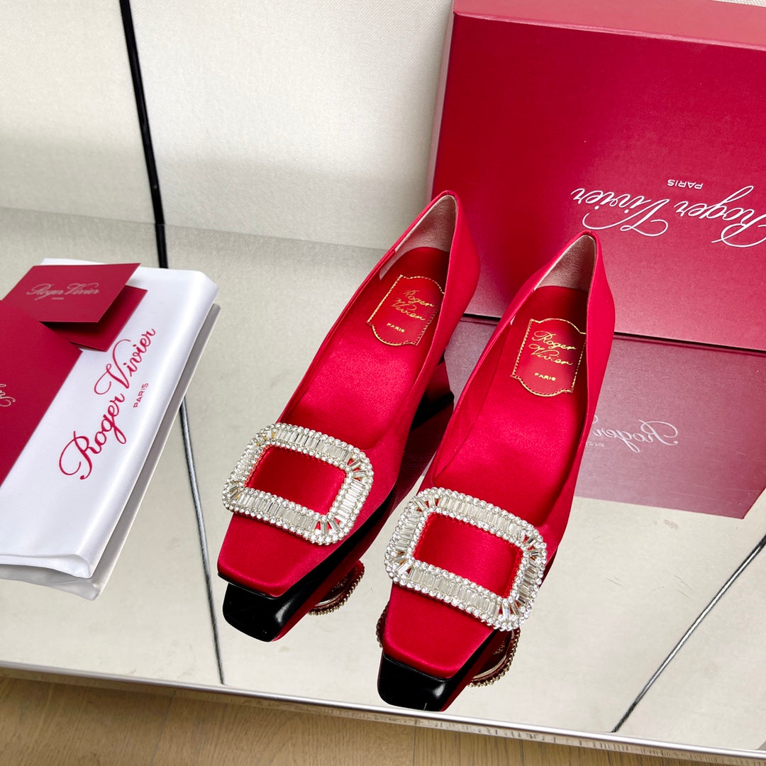 BELLE VIVIER PUMPS IN RED SILK - 34