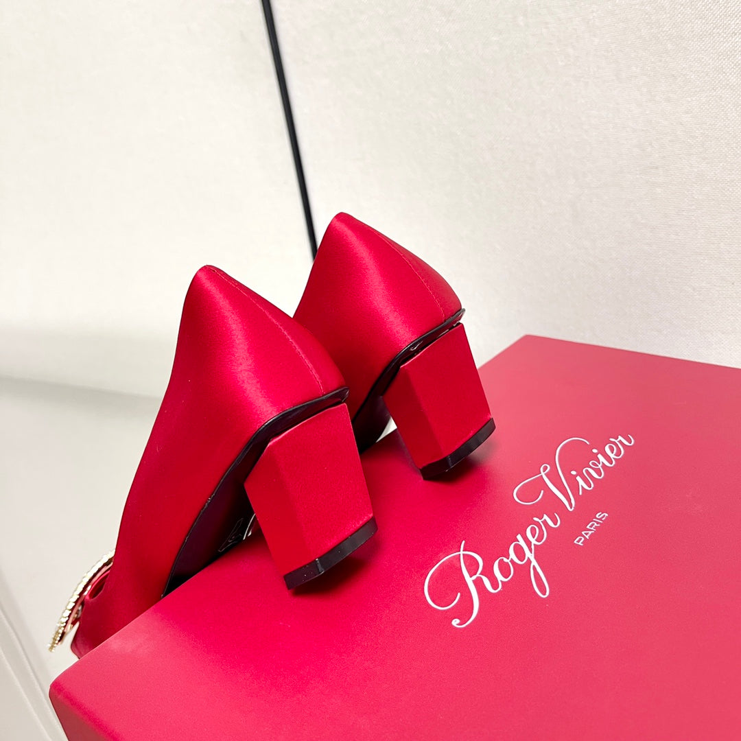 BELLE VIVIER PUMPS IN RED SILK - 34