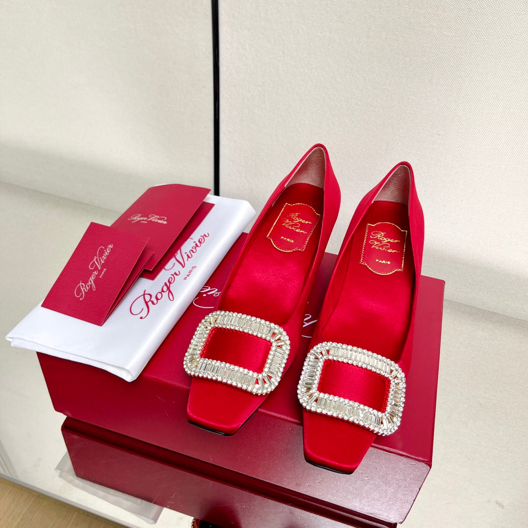 BELLE VIVIER PUMPS IN RED SILK - 34