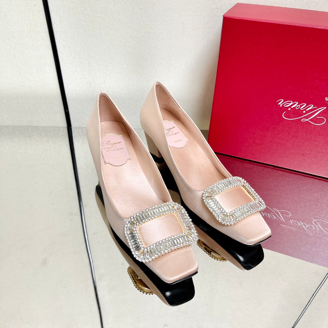 BELLE VIVIER PUMPS IN BEIGE SILK - 34