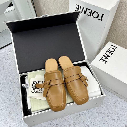 LW GATE BELTED MULE CAMEL CALFSKIN - 35