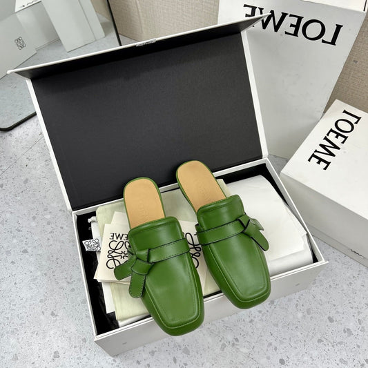 LW GATE BELTED MULE GREEN CALFSKIN - 35