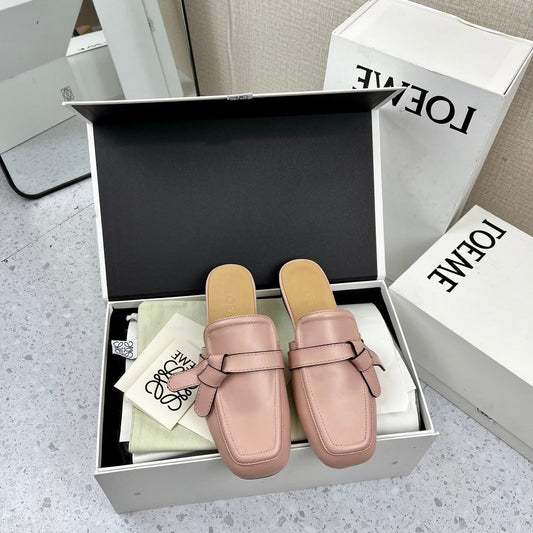 LW GATE BELTED MULE LIGHT PINK CALFSKIN - 35
