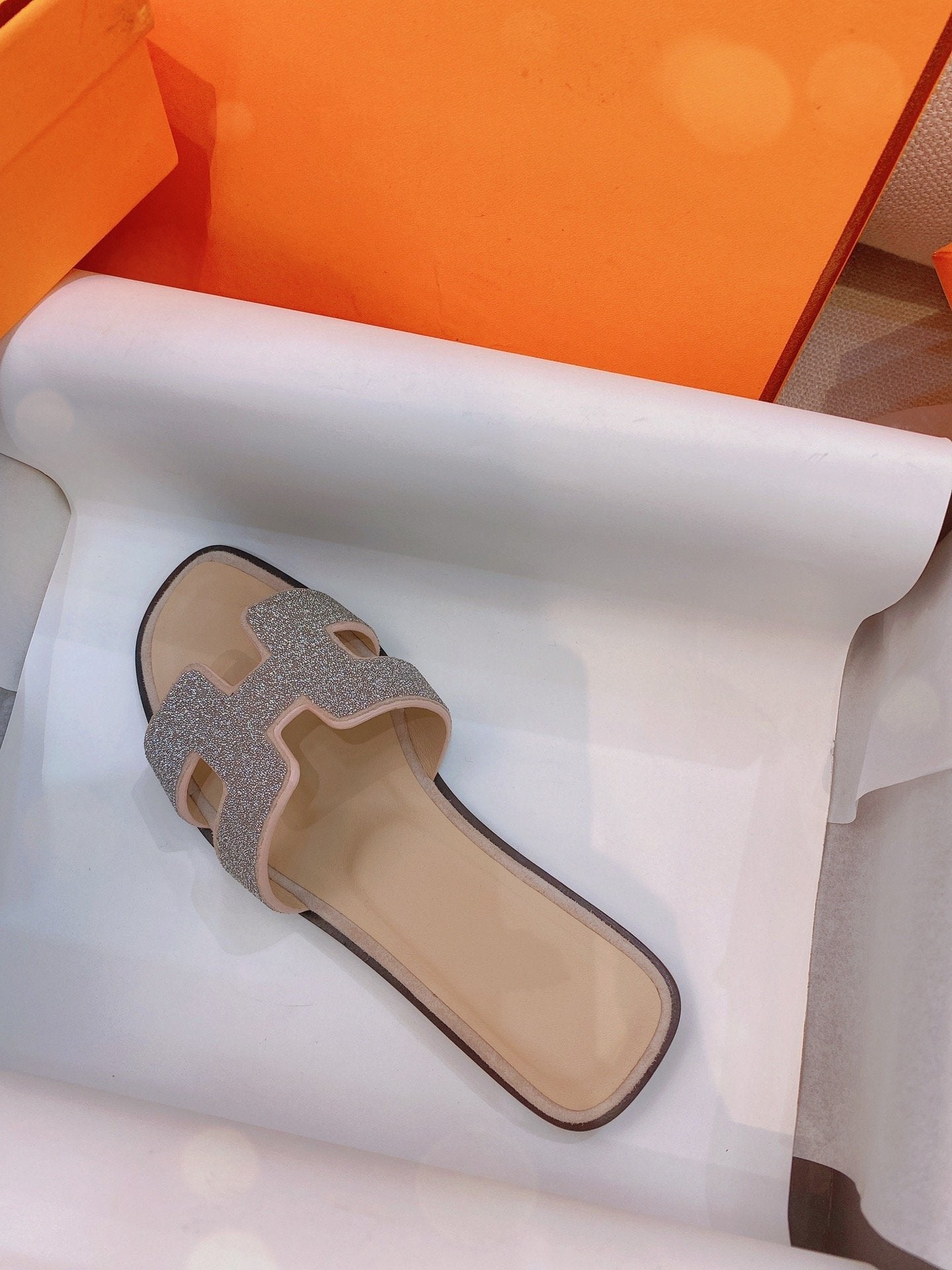 0ran Sandal Caviar Light Brown Leather - 35