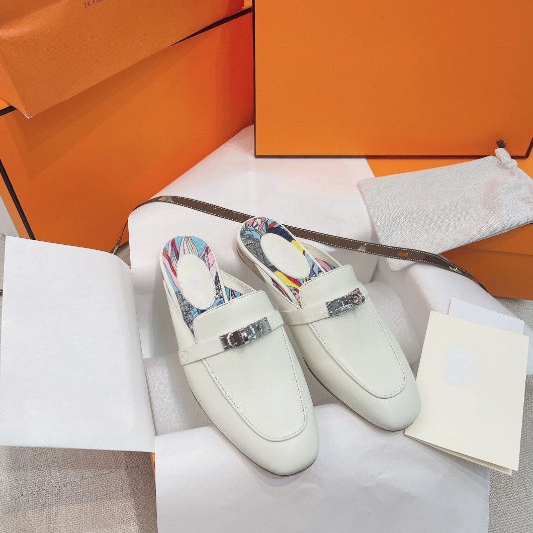 0Z Mule White Calfskin - 35