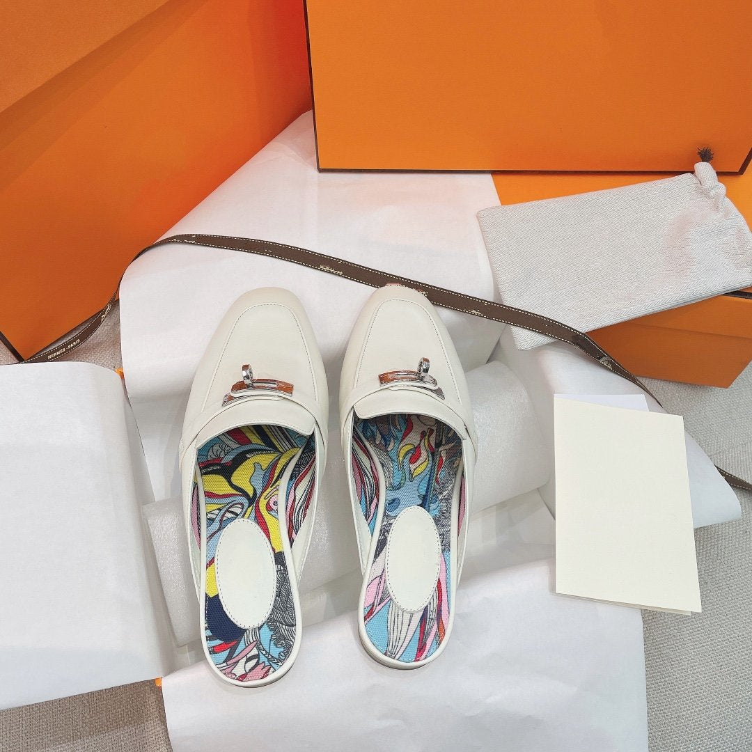 0Z Mule White Calfskin - 35