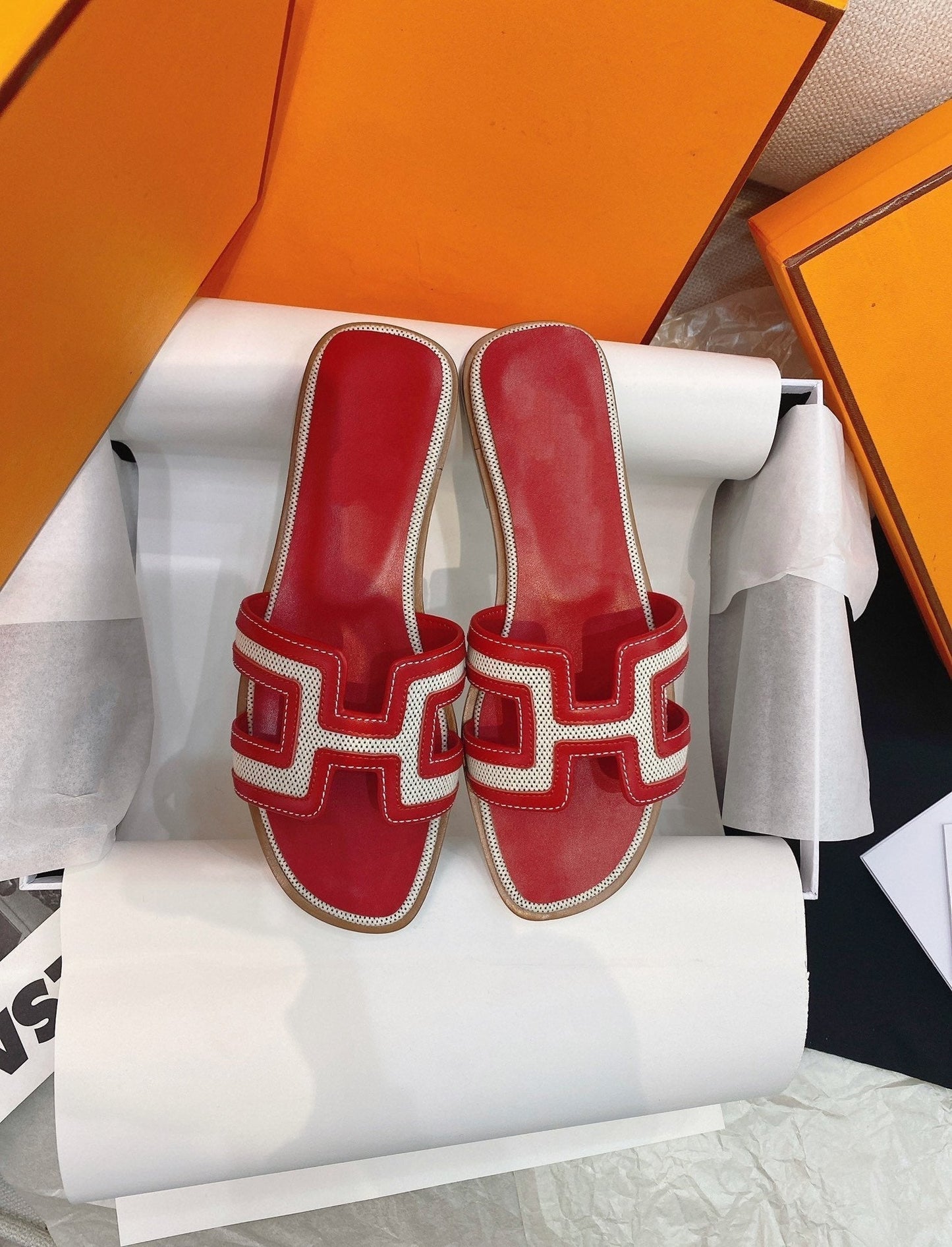 0ran Sandal Red Leather - 35