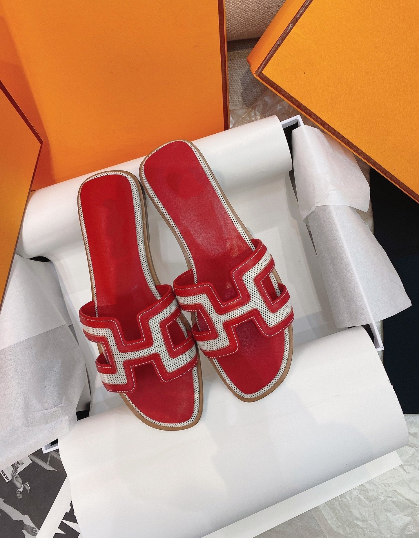 0ran Sandal Red Leather - 35