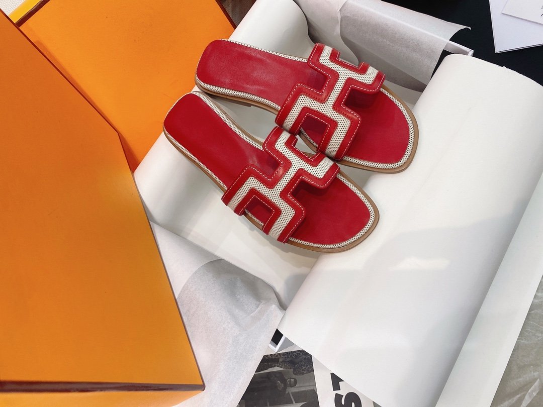 0ran Sandal Red Leather - 35