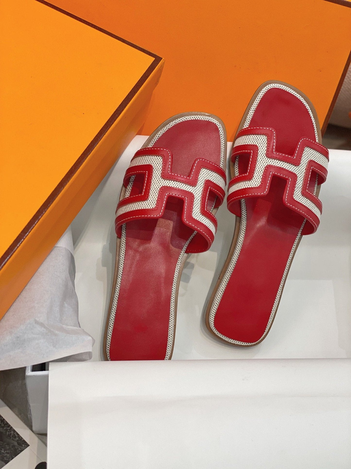 0ran Sandal Red Leather - 35