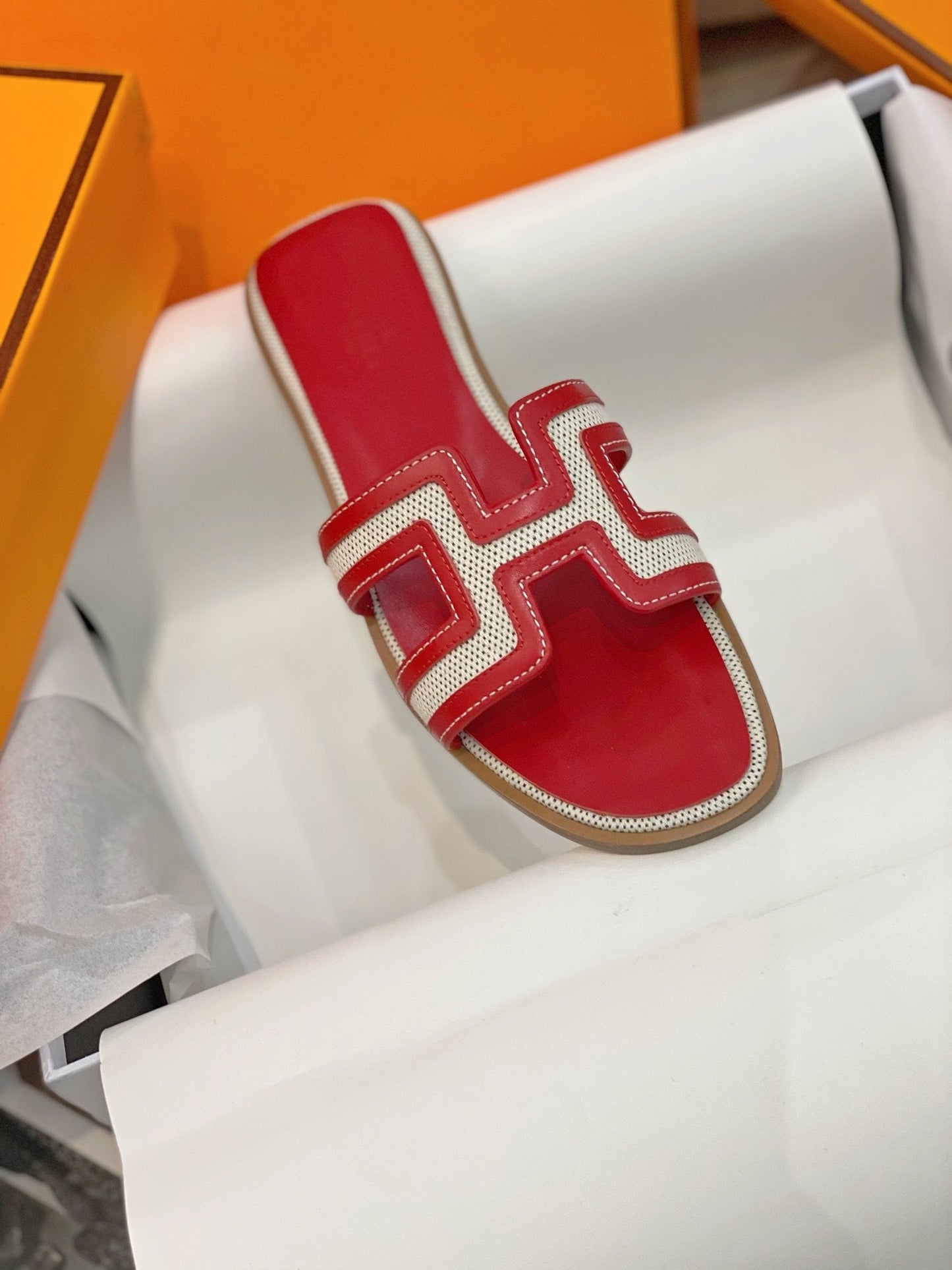0ran Sandal Red Leather - 35