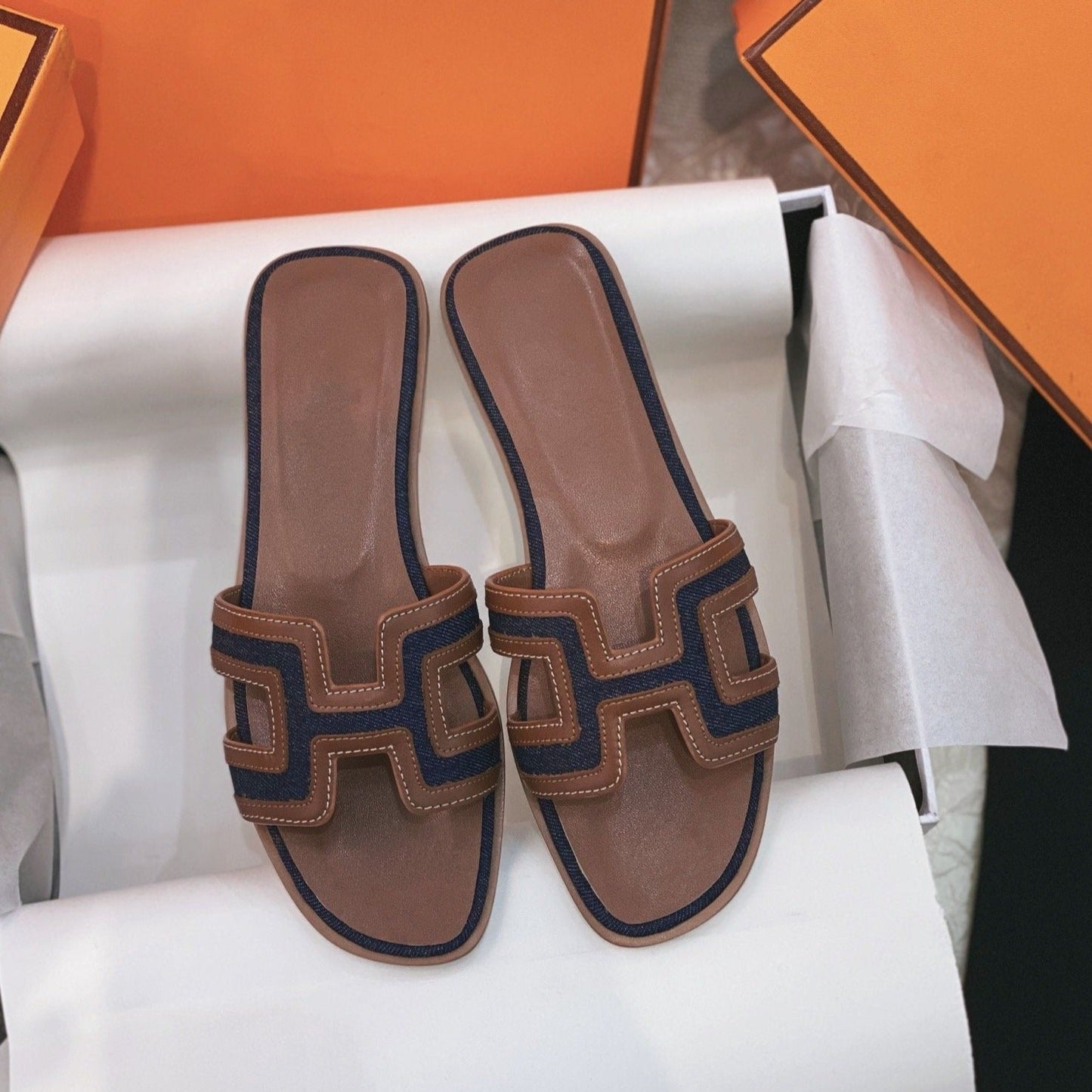 0ran Sandal Brown/Black Leather - 35